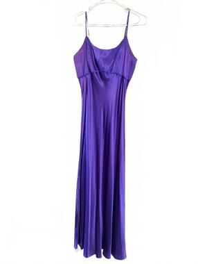 Vintage Hampton Nites Maxi Dress Womens Size 8 Purple Satin Formal Gown